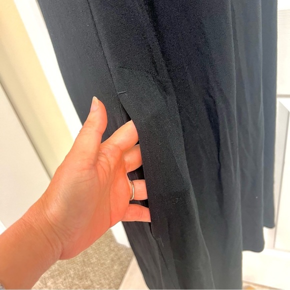 SOMA soft jersey black handkerchief hem pockets shift dress comfy minimalist L - Picture 5 of 10